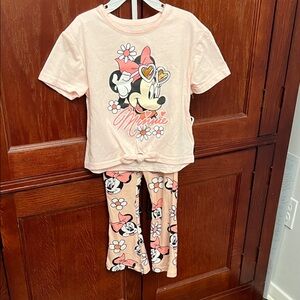 Disney Minnie Mouse T-shirt and Leggings Set - Pink and beige